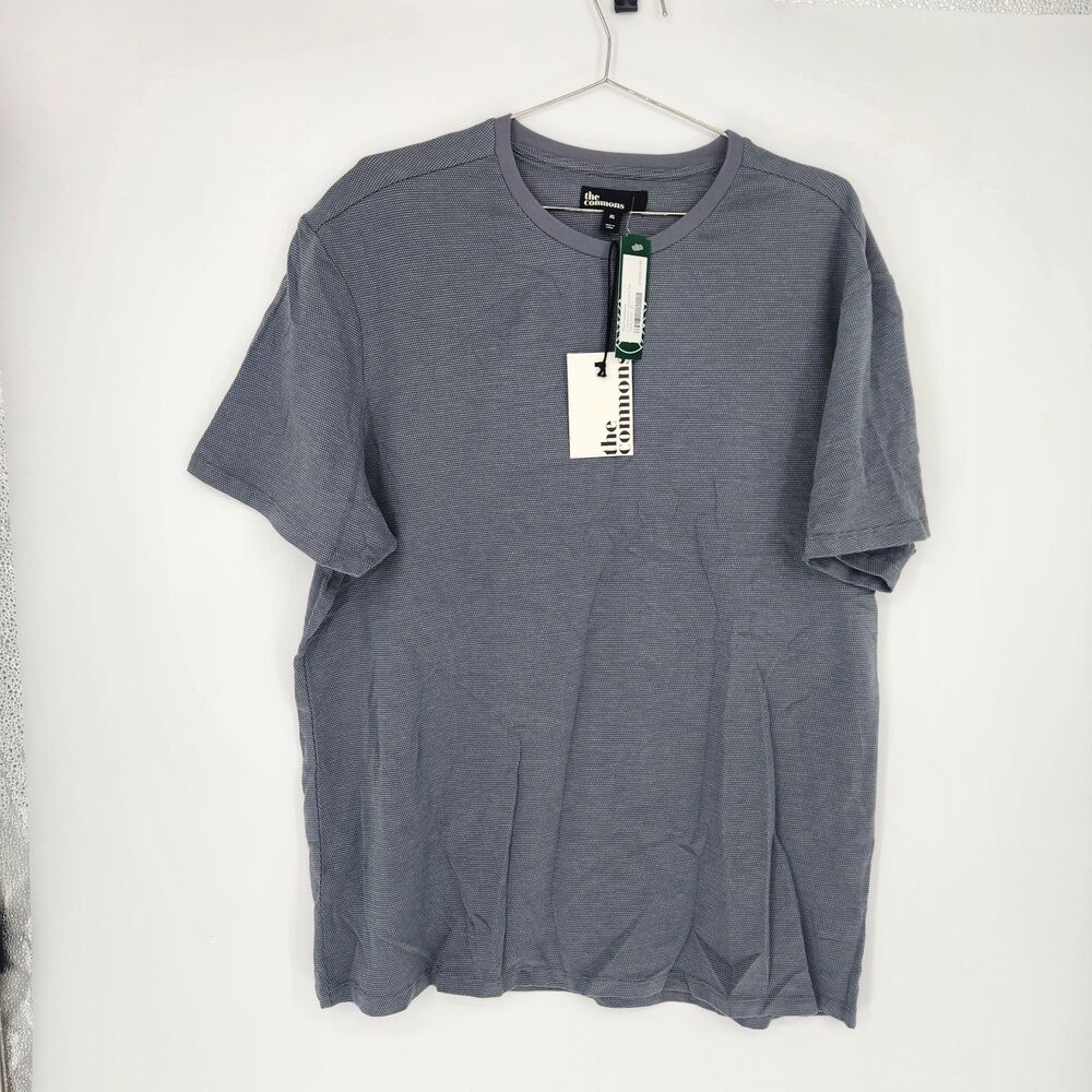The Commons Men's XL Dark Grey Cotton Dot Jacquard‎ Tee NWT Crewneck